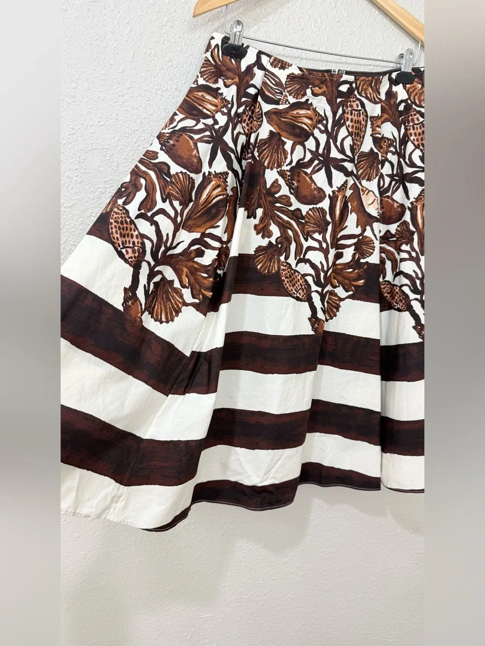 J.Crew Petite side-pleat midi skirt in lobster & seashell print Size 10P NWT